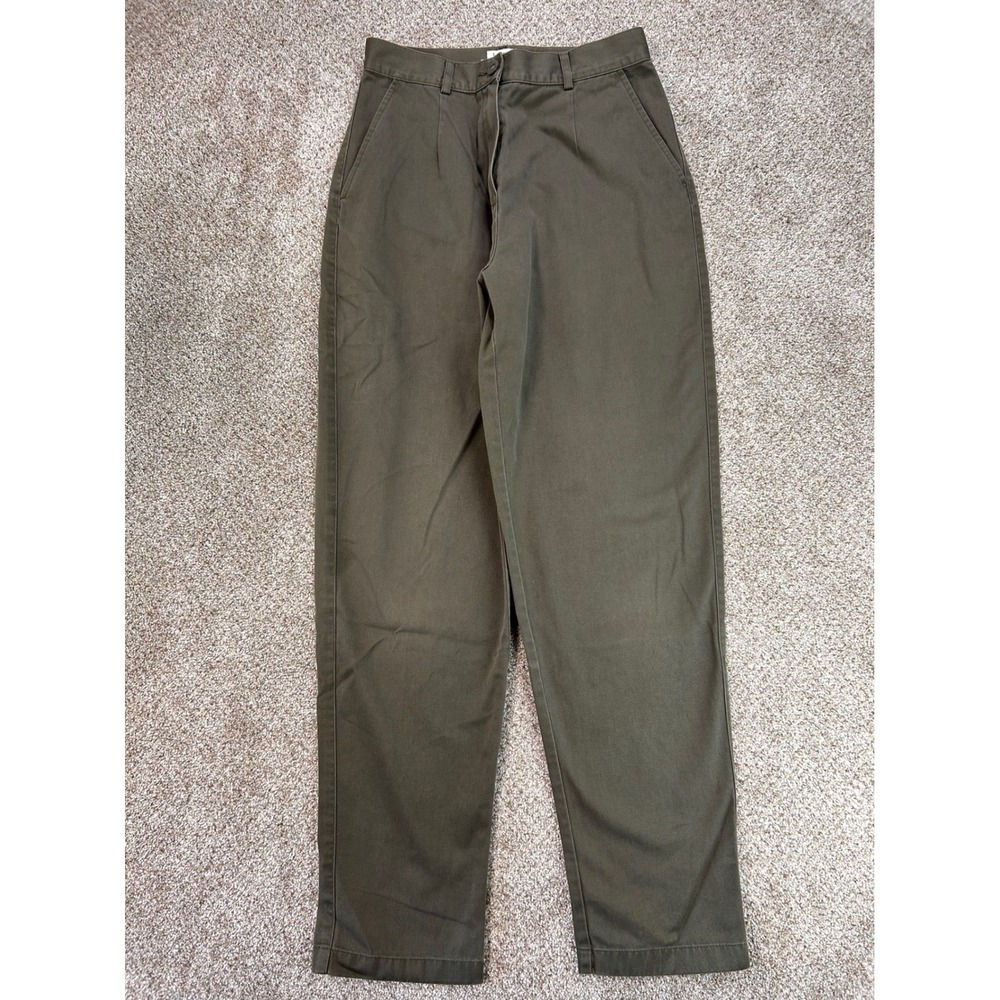 LL Bean Original Fit Olive Green Cotton Bayside Twill Pants Womens 6 Reg